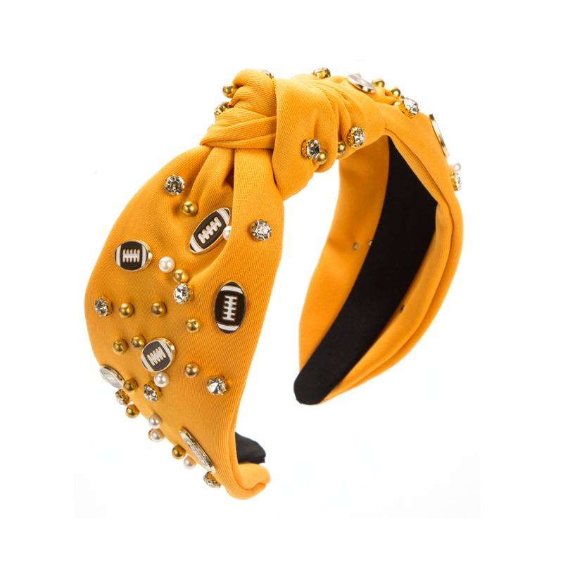 Hairband Football Decoration Headband for Women, Fashionable Fabric Wide-edge Hair Accessory