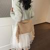 Yogodlns Knitted Tassel Bag New Summer Vacation Style Single Shoulder Diagonal Cross Woven Bag Fashionable Simple Women's Handbag