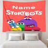 Custom Name StoryBots Print Tapestry, Backdrop, Easy Setup, Ideal for Bedroom, Office & Living Room, with Aesthetic Wall Hanging Decor.