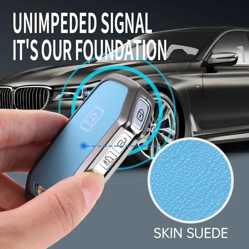 Zinc Alloy Leather Car Remote Key Case Protector Bag For Kia Sportage R Gt Stinger Sorento Ceed Cerato Forte Niro Soul Telluride