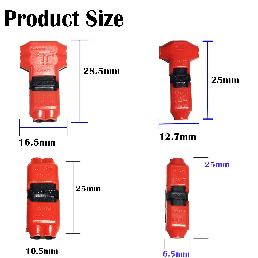 CTRICALVER Quick Wire Splice Connector Low Voltage Solderless Splicer Including I and T Type