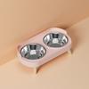 Stainless Steel Anti-Slip Cervical Protect Dual Bowl Pet Food Feeder for Cats and Dogs with Elevated Design