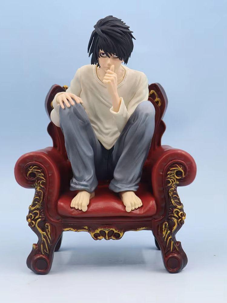 

Death Note L Lawliet Figure Sitting on Chair PVC Collectible Anime Model Doll Toy
