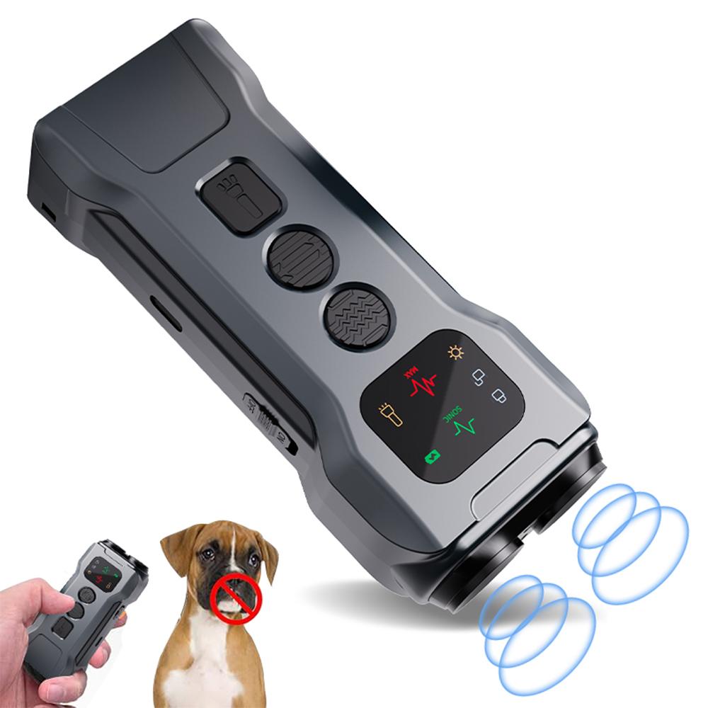 Dual Head Ultrasonic Dog Repeller 5V 500MA Dog Repellent Portable Dog Trainer Anti-Barking Training Device with LED Flashlight