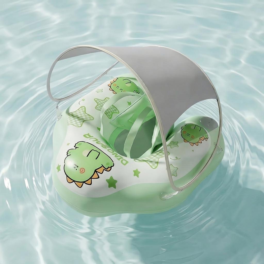 Babysvømmering, Oppblåsbar svømmering, Med solskjerm og skulderstropper For fra 3-36 måneder (L)