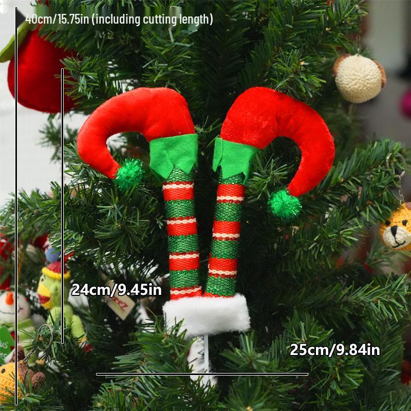 Elf Leg Stake Tree Topper - Indoor/Outdoor Christmas Decoration