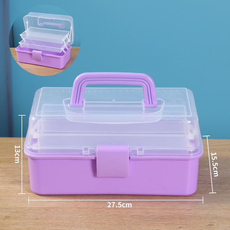 Składane Trójwarstwowe Przenośne Pudełko do Przechowywania, Duże Pojemnościowe Metalowe Pudełko na Narzędzia, Pudełko na Akcesoria do Zdobienia Paznokci, Pudełko do Przechowywania Artykułów Plastycznych i Akcesoriów