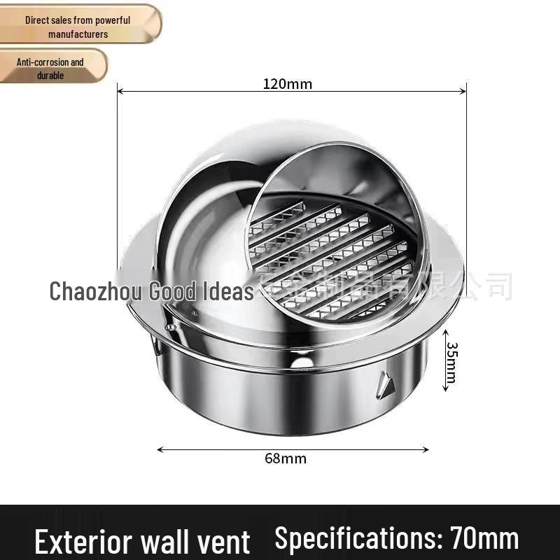 

Система вентиляции из нержавеющей стали с полным рекуператором тепла и атмосферостойким настенным колпаком