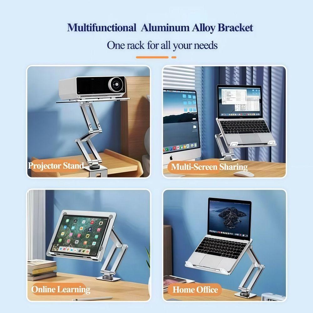360°Rotatable Laptop Stand Single Arm Tablet Holder Laptop Desk Mount  For 17"Inches Notebook