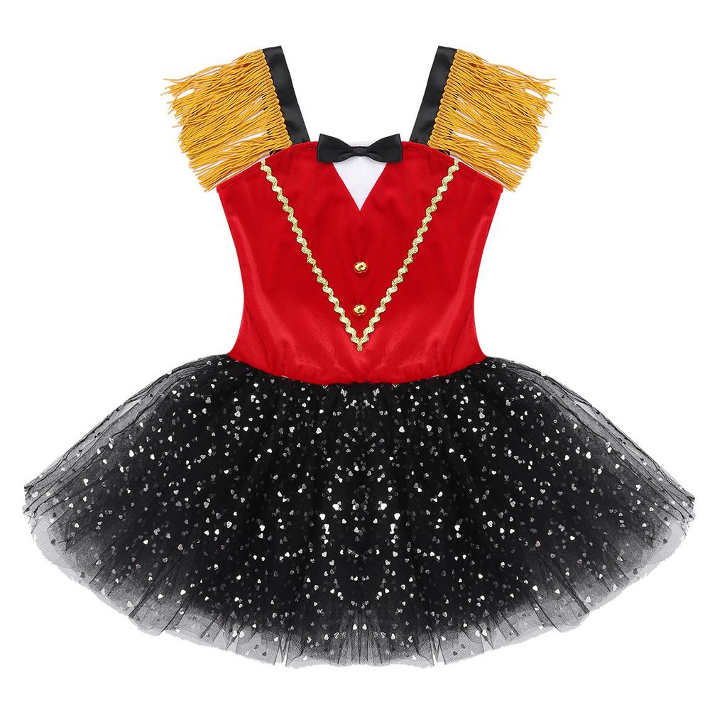 Kids Girls Circus Ringmaster Costume Dancewear for Halloween Cosplay Party