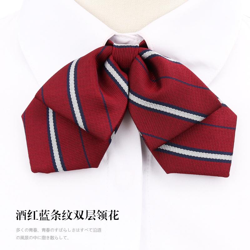 Japanese And Korean Version Of Female Collar Flower Double-Layer College Wind Ribbon Free Jk Bow Bow Graduation Photo Tie Sailor Suit