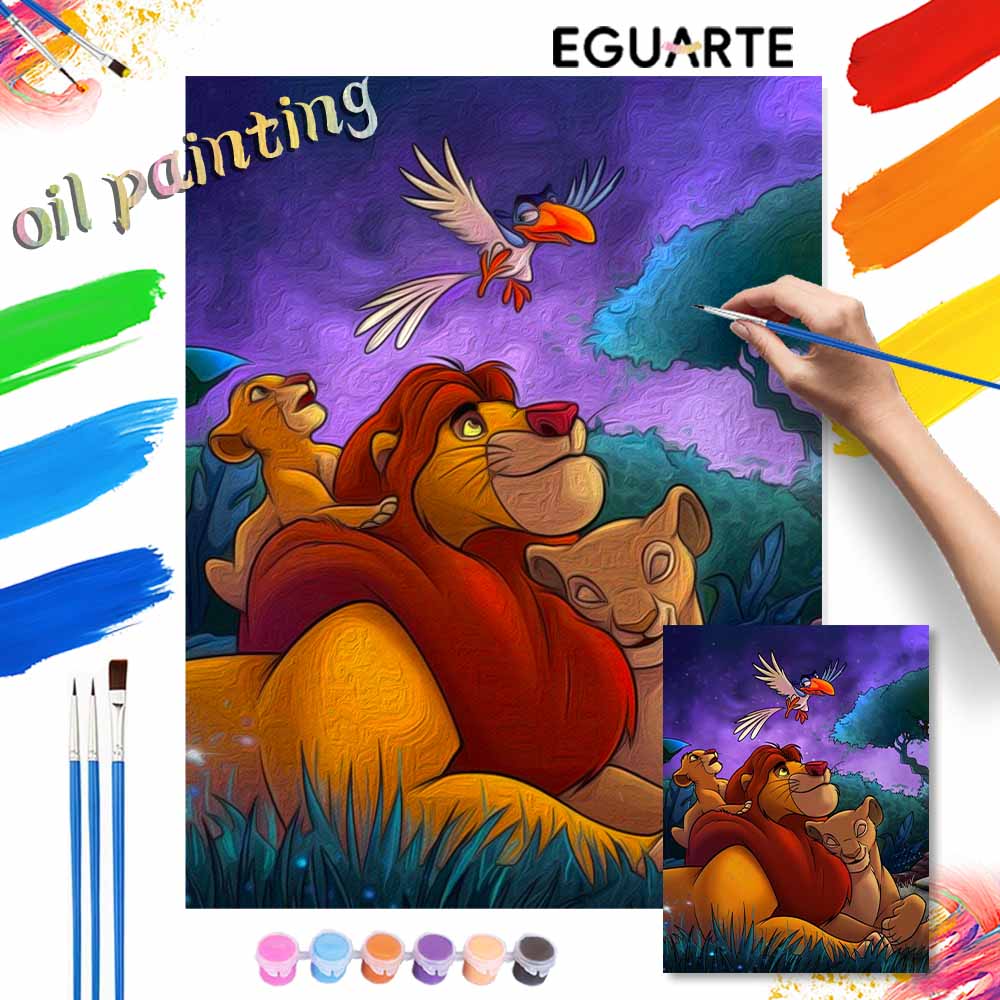 Disney The Lion King digital oil painting art kit DIY handmade home decoration gift
