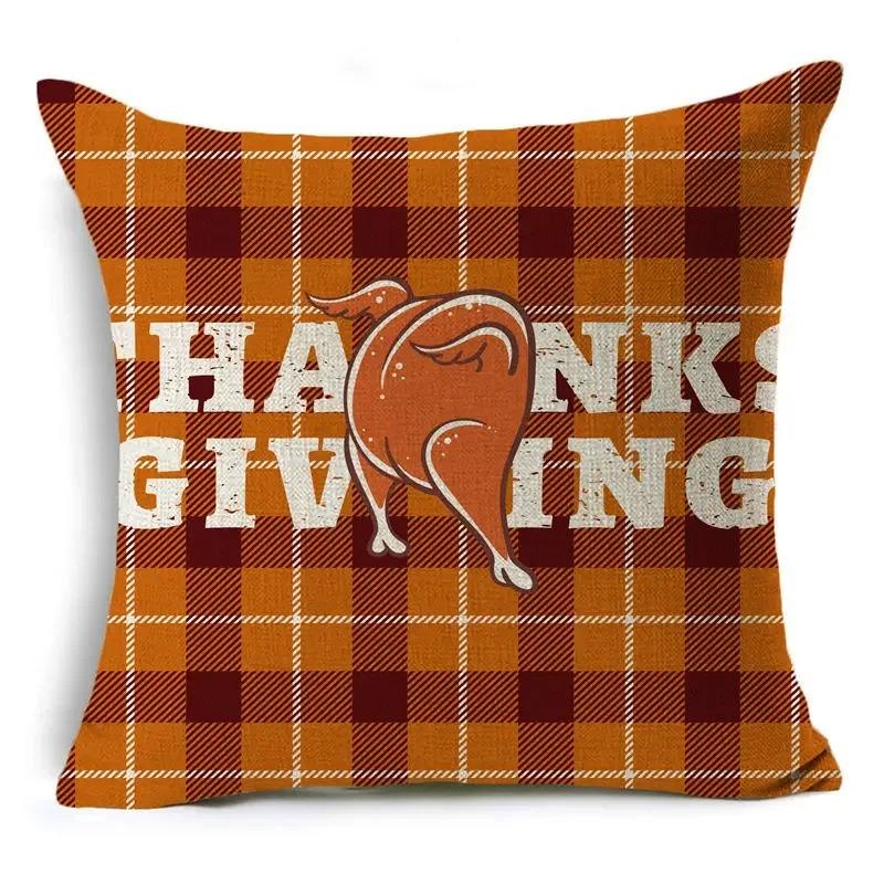 Thanksgiving Fall Pumpkin Cushion Cover Farmhouse Truck Peach Skin Pillowcase Autumn Harvest Home Sofa Decor Throw Pillow Cover