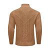 Men's Solid Color Knitted Sweater Tops  Men's Stand Collar Warm Classic Twisted Pullover Sweater