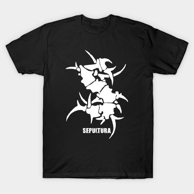 

Men Black Print T-shirt Sepultura No-Cut Transfer Paper Print Cotton Tshirt 2XL чорний