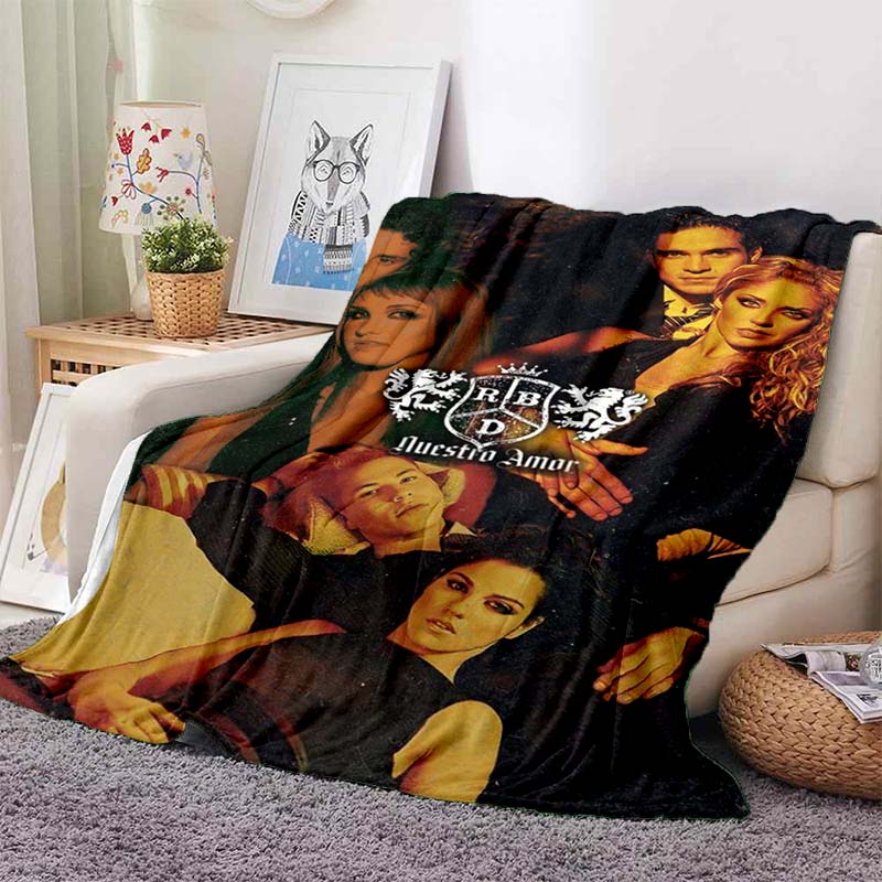 New 3D Printed Flannel Blanket Featuring R-RBD band/K-POP Style, Perfect for Home Use, Sofa Beds, or As a Birthday Gift.