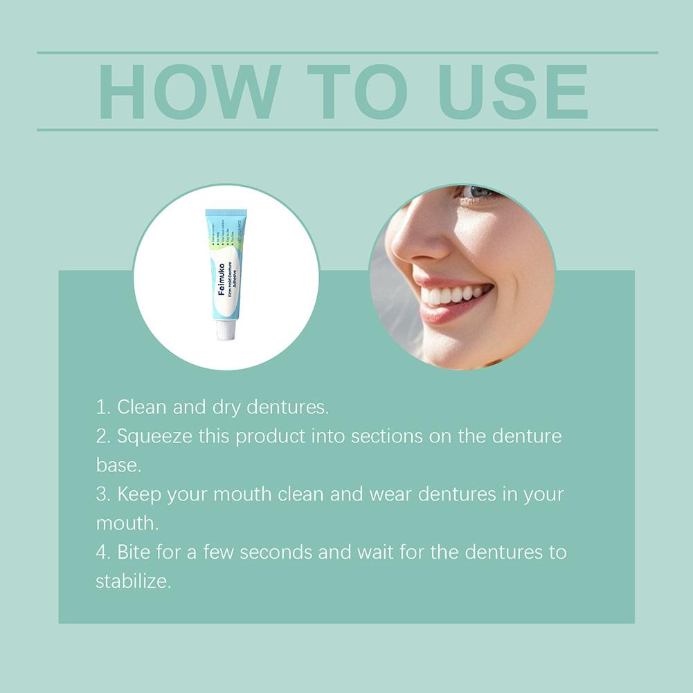 Long Lasting Denture Adhesive Cream Comfort Fixing Seamless Fit Prevent Loosening Oral Care Health Premium Denture Fixative Glue