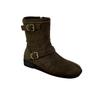 Retro British style belt buckle Martin boots autumn and winter new niche fake split-toed thin short boots