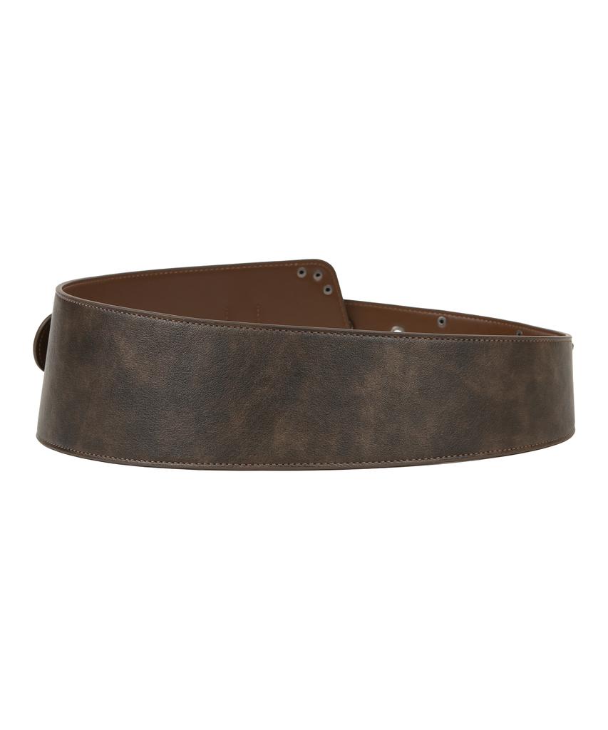 ORDINARY HOLIDAY Unbalance Bold Belt [Brown]