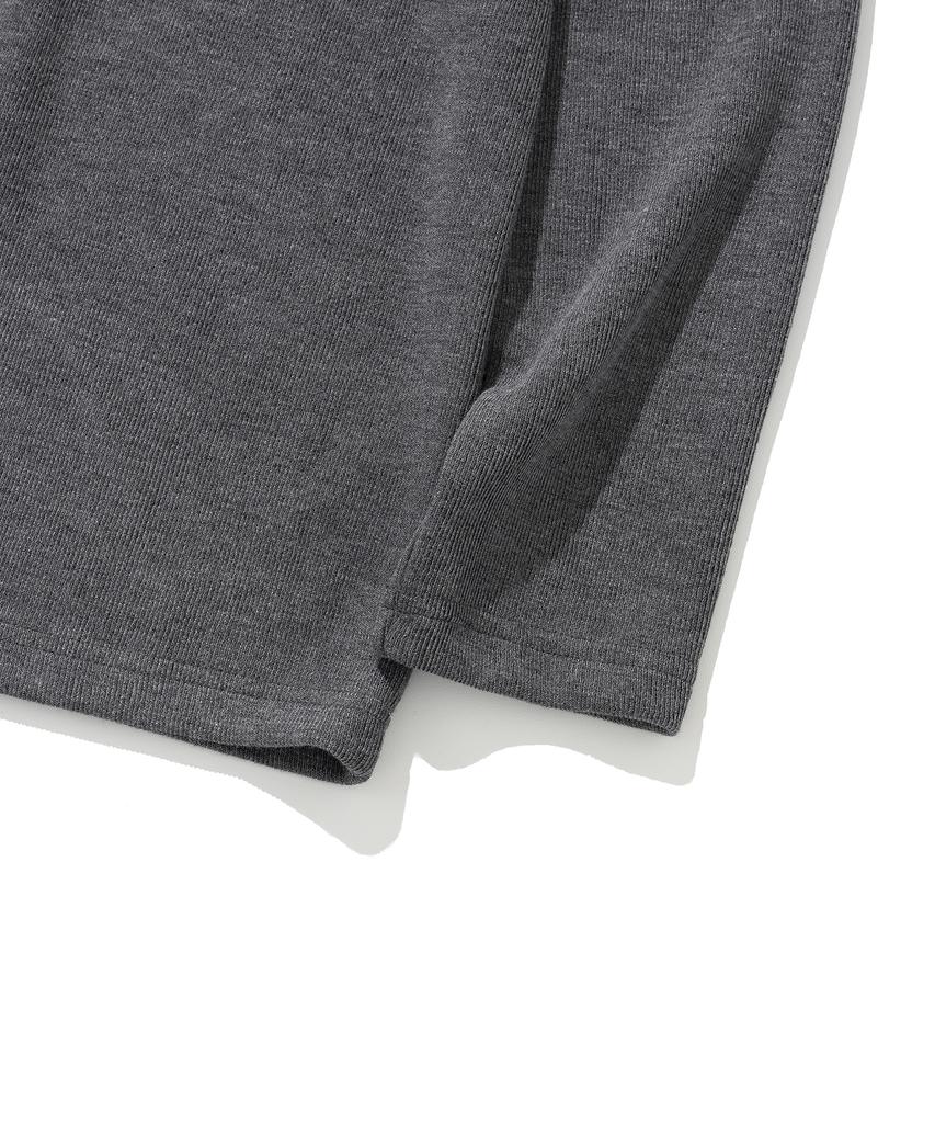 KNITTED Half Turtleneck Long Sleeve Knit Charcoal