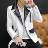 Nuovo design moto bomber cintura in pelle giacca da uomo autunno colletto rovesciato cappotti da giacca in pelle da uomo slim fit