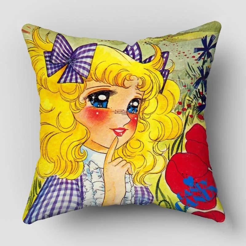 Candy New Anime Pillow Cover Bedroom Home Office Decorative Pillowcase Square Zipper Pillow Cases Satin Fabric No Fade 10.16WJY