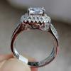 2026 New Fashion Round Full Diamond Square White Zirconium Set Ring Jewelry Engagement Wedding Light Luxury Atmospheric Ring