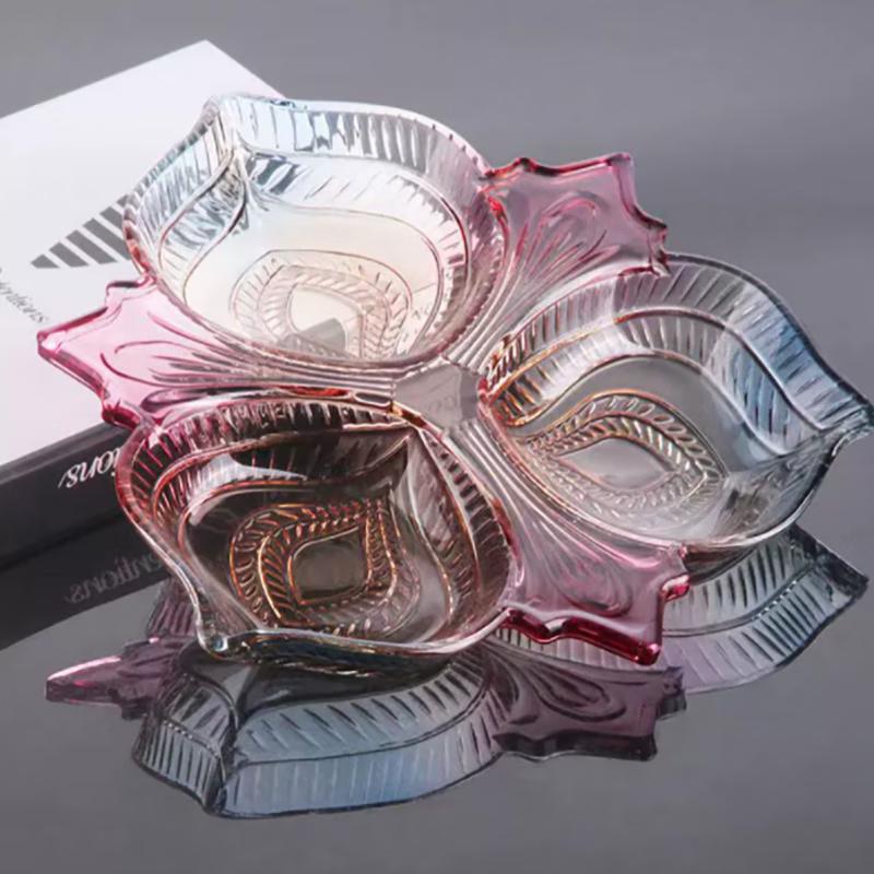 Разделенная фруктовая тарелка Flavinmci из европейского хрустального стекла