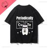 Chemical Eleunisext Periodic Table Cat Science Engineering Funny Unisex Unisex Pure Cotton Printed TShirt Couple Short Sleeve Clothes