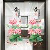 3D Effect Flower Koi Sticker PVC Glass Door Sticker Lotus Wall Sticker  for Bathroom&Living Room