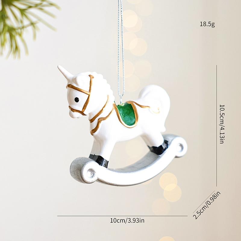 Horse Hanging Pendent For Christmas Tree Decorations Cartoon Animal Bear Ornaments Xmas Keychain Navidad New Year Decor