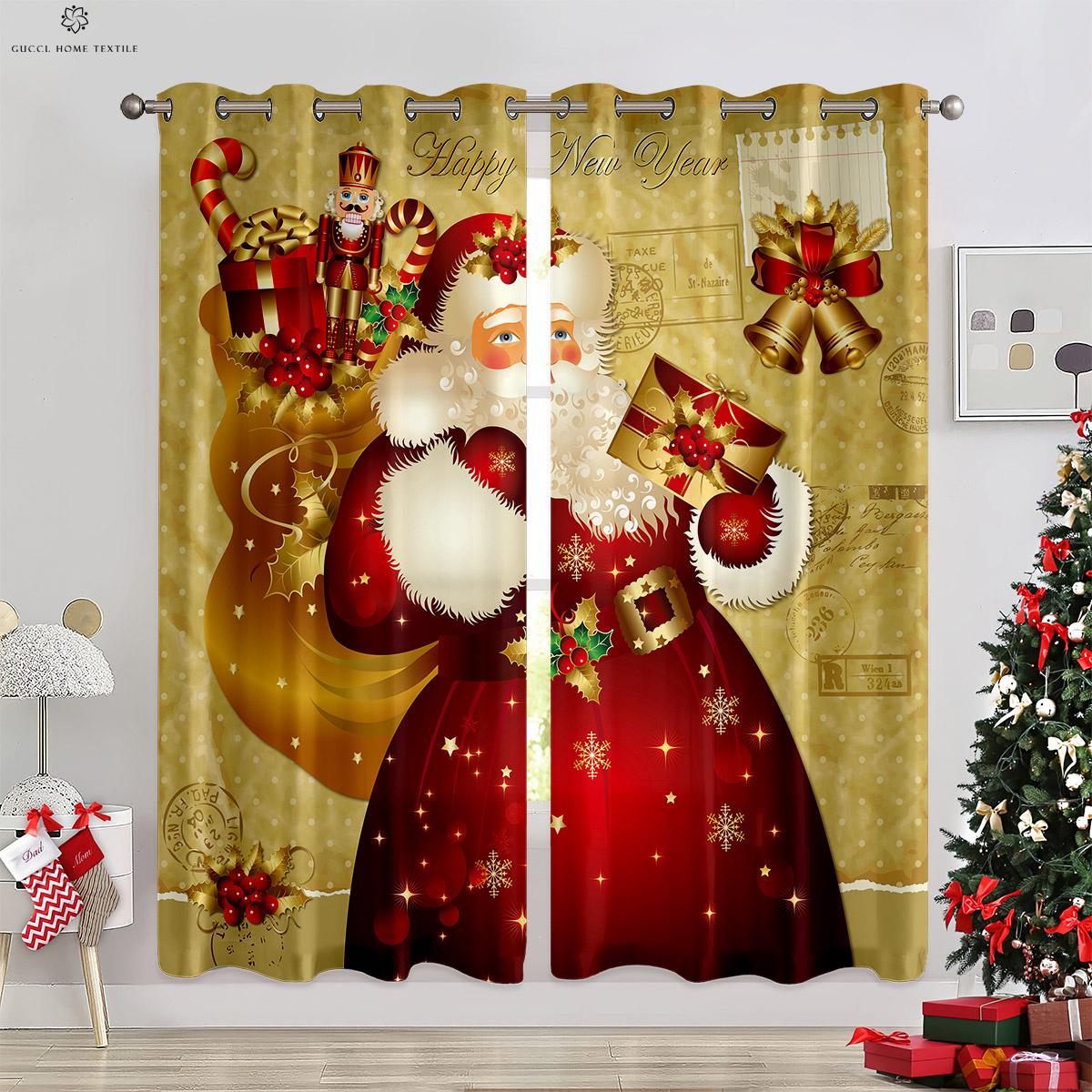

Christmas Decorative Bell Snowman Christmas Tree 3d Printing Bluetech Children s Room Restaurant Holiday Decoration Drape W50xH130(CM)x2PCS&Grommet Top