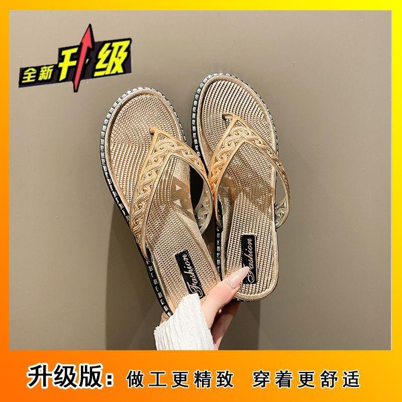 Korean Version of Trendy Flip-flops Casual Girls Versatile Non-slip Toe Cool Slippers 2025 Summer and Autumn New Fashion Internet Celebrities