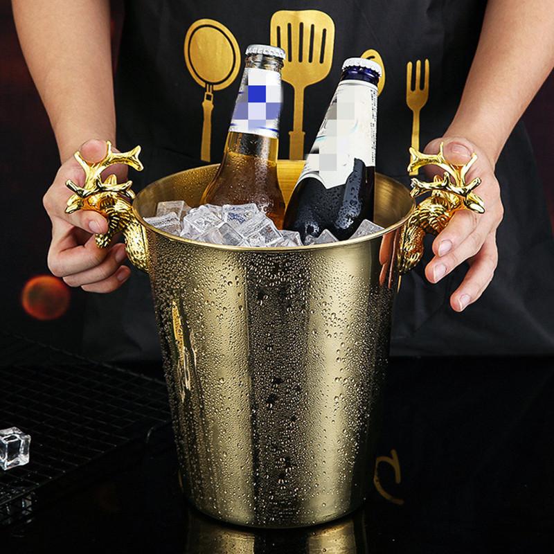 Stainless Steel Ice Bucket, Beer Cooler, Wine Utensils, Champagne Basin, Bar Accessories, Home Gathering Restaurant Decoration