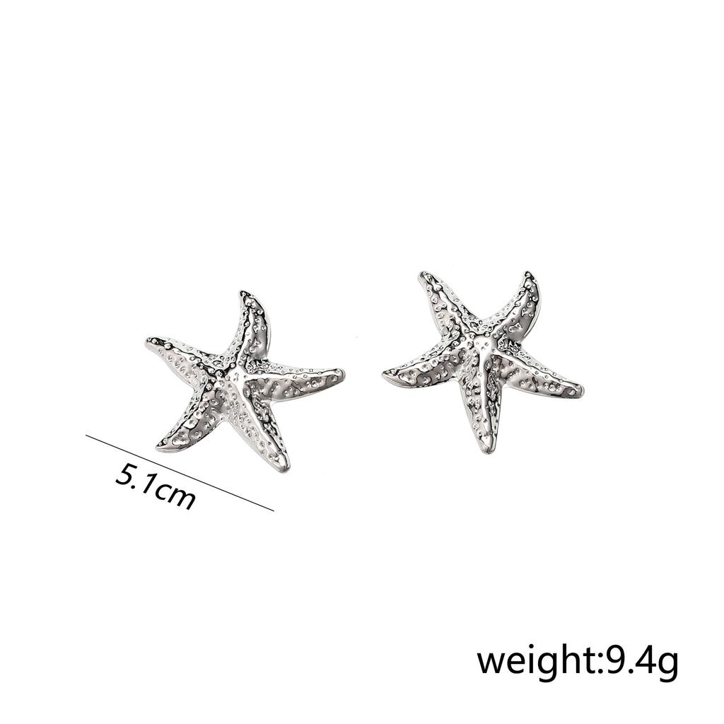 Temperament exaggerated starfish necklace fashion seaside vacation style earrings metal suit accessories women