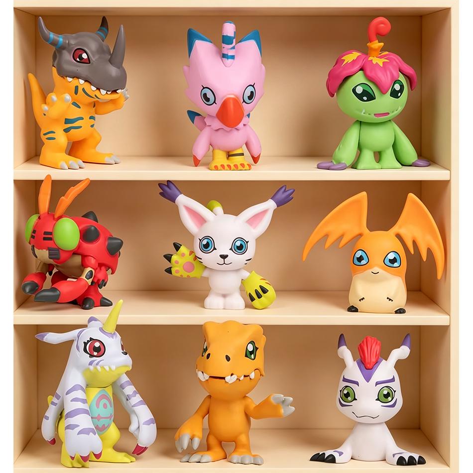 In Stock 9Pcs/Set Digimon Adventure Anime Figure PVC Model Collection Statue Dolls Toys Birthday Christmas Gifts For Kids Fans