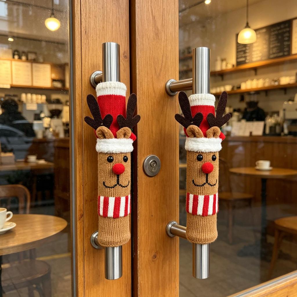 QiHao Christmas Refrigerator Handle Cover - Decorative Protective Kitchen Door Handle Cover