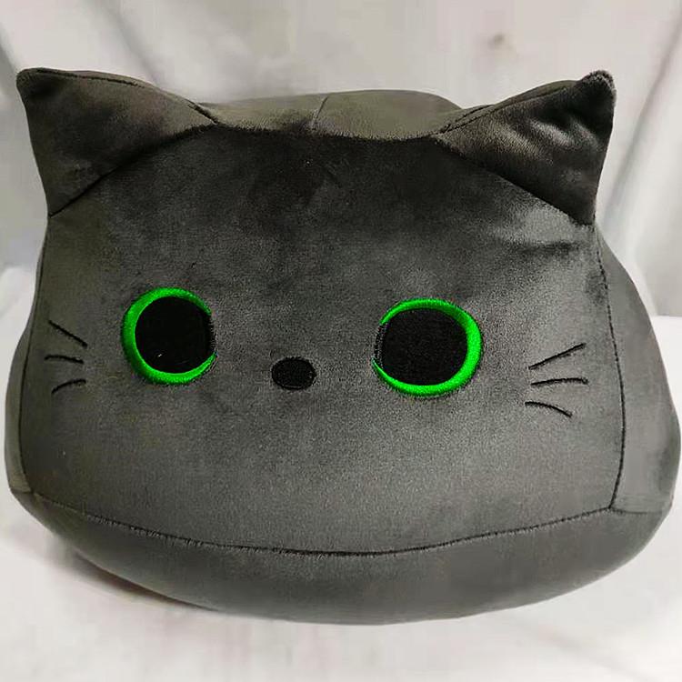 Měkká plyšová hračka černá kočka - kreativní a rozkošný polštářek na Den dětí