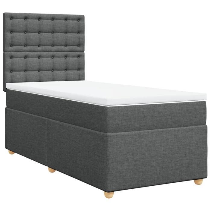 VidaXL Slatted Bed Base with Mattress Dark Grey 80x200 Cm Fabric 3293422