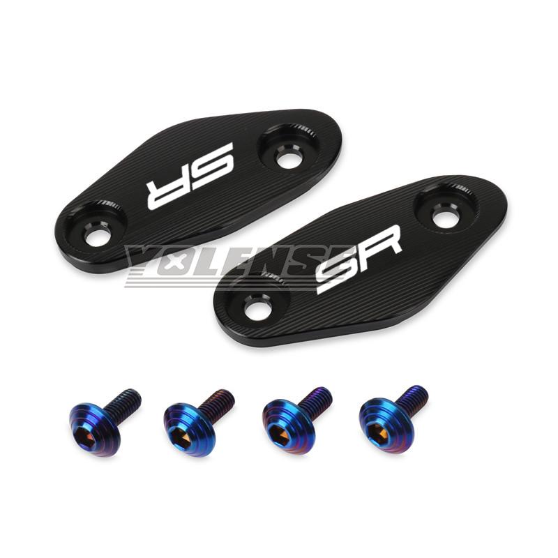 Motorcycle CNC Aluminum Rearview Mirrors Seat Decorative Cover Mirror Base Brackets For 675SR-R 675SR 675 SRR SR