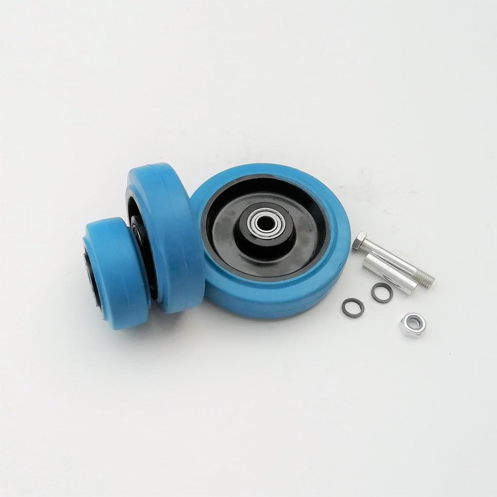 Medium Blue Silent Rubber Swivel Caster Wheel