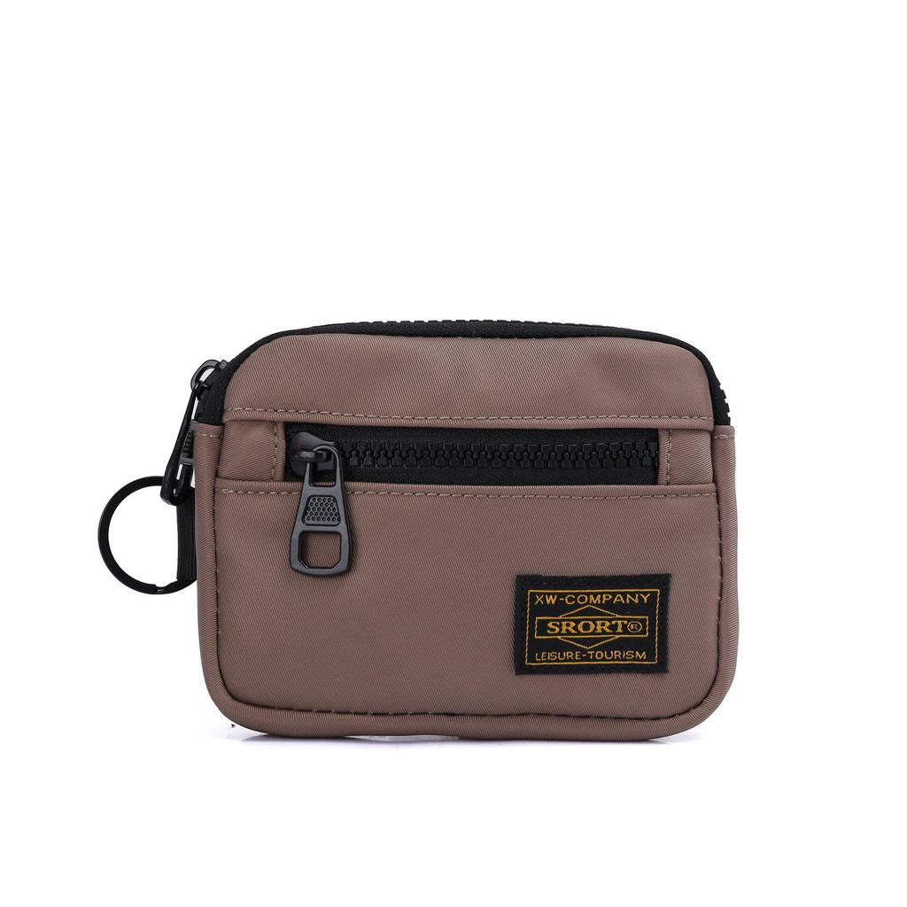 Unisex Oxford Cloth Coin Purse: Workwear Style Card Holder & Multifunctional Earphone Hanging Bag