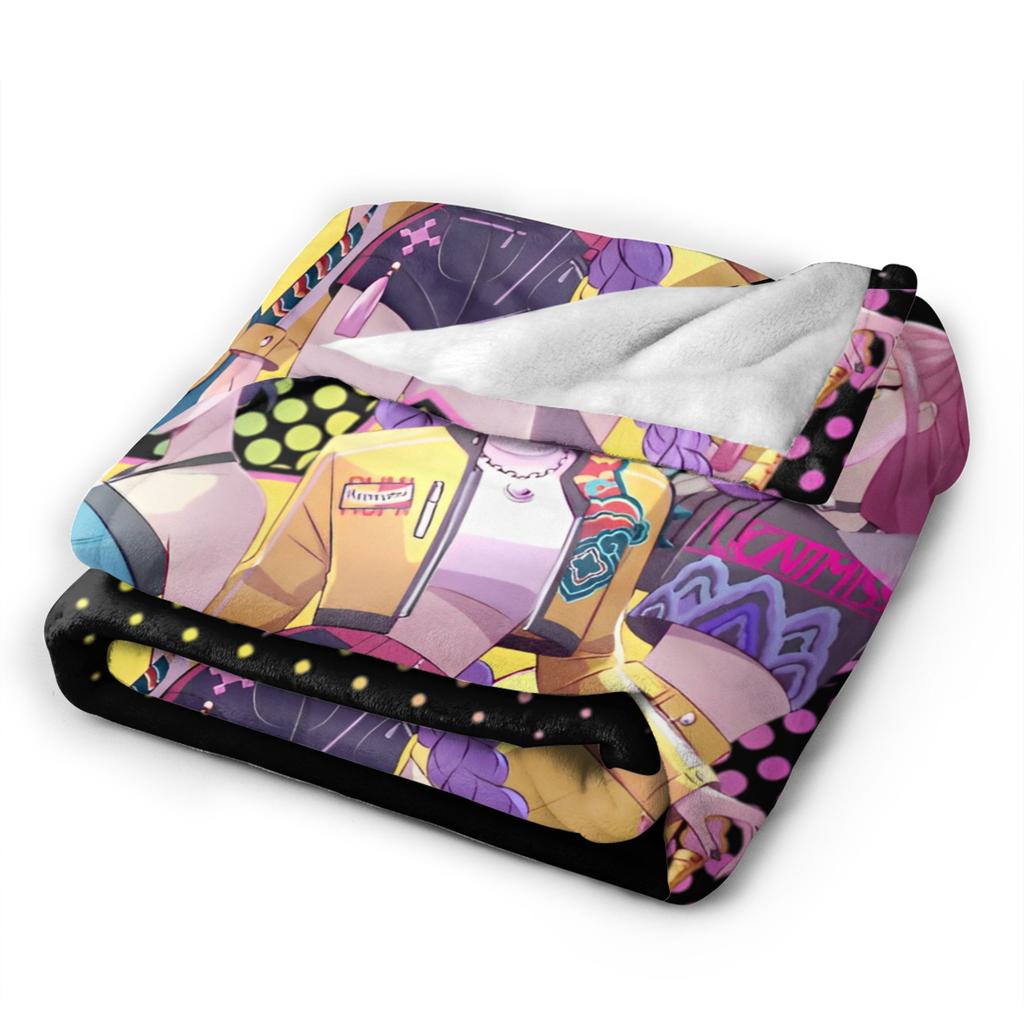 Huntrix Kpop Demon Hunters Knitted Blankets  Zoey Rumi Mira  Plush Throw Blanket Bed Sofa Printed Soft Warm Bedspreads