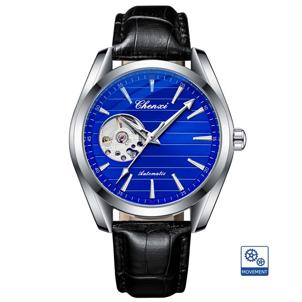 CHENXI Men's Fully Automatic Skeleton Mechanical Watch Water-Resistant Stainless Steel Stylish Mechanical Watch Watches for Man