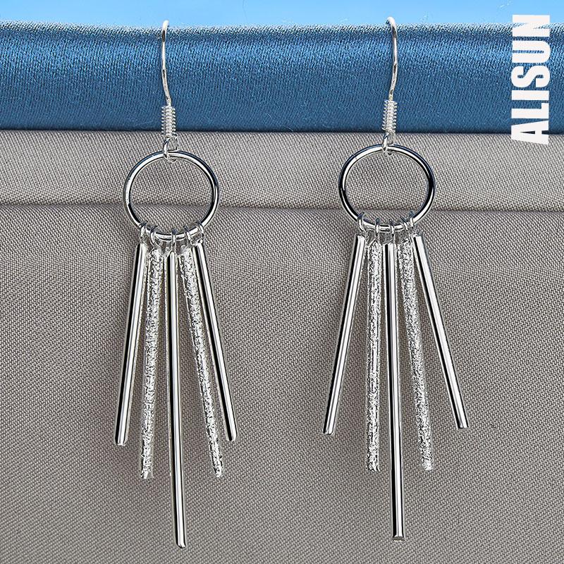 Orecchini con piercing a nappa in argento sterling 925, gioielli da sposa alla moda