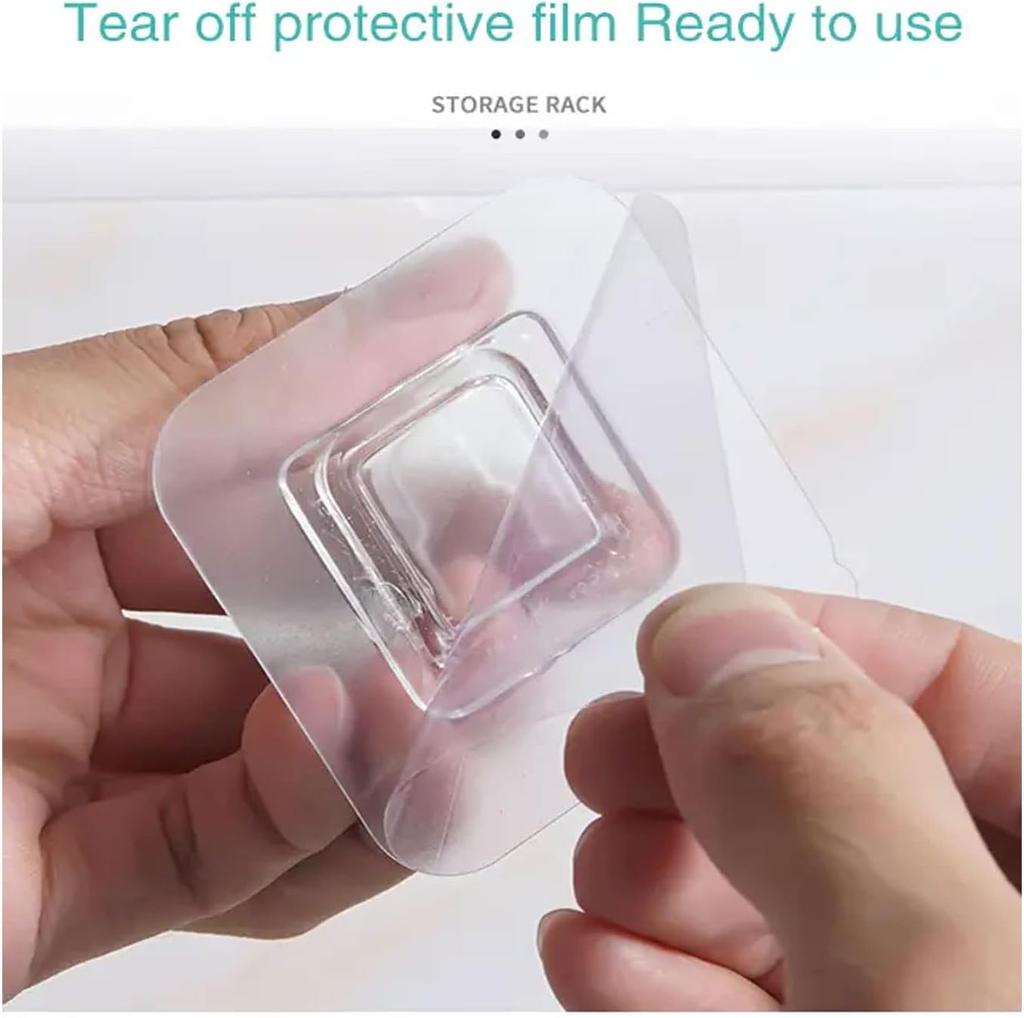 50PCS Double-Sided Adhesive Wall Hooks Utility Hooks Self Adhesive Wall Hooks for Hanging Reusable Hooks for Bathroom Kitchen