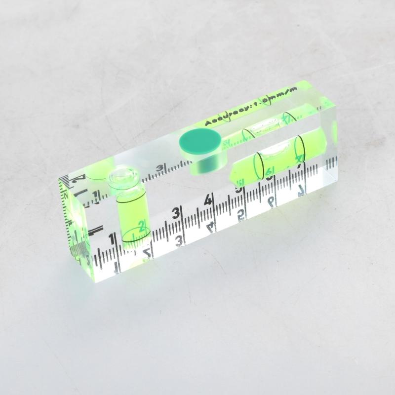 Acrylic Check Bubble Level Tool Pocket Mini Level Tool with 90°/180° Level Bubbles Construction Tool Magnetic Base