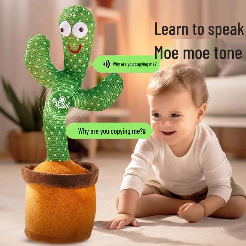 Dancing Cactus Toy: Talking & Recording Doll for Babies 0-1 Year Old