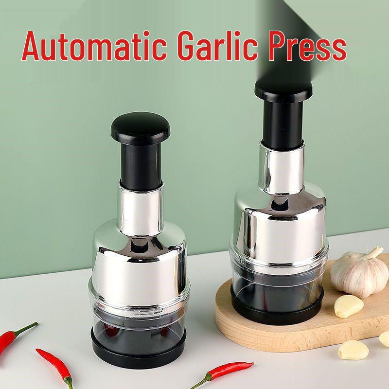 Garlic Mincer & Multifunctional Vegetable Cutter: Manual Kitchen Gadget for Crushing & Mincing Garlic