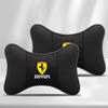 2Pcs Car Logo Seat Headrest Auto Neck Pillow for Ferrari F430 Stradale Roma 488 Portofino F8 Roma Spider SF90 LaFerrari Daytona ZX7